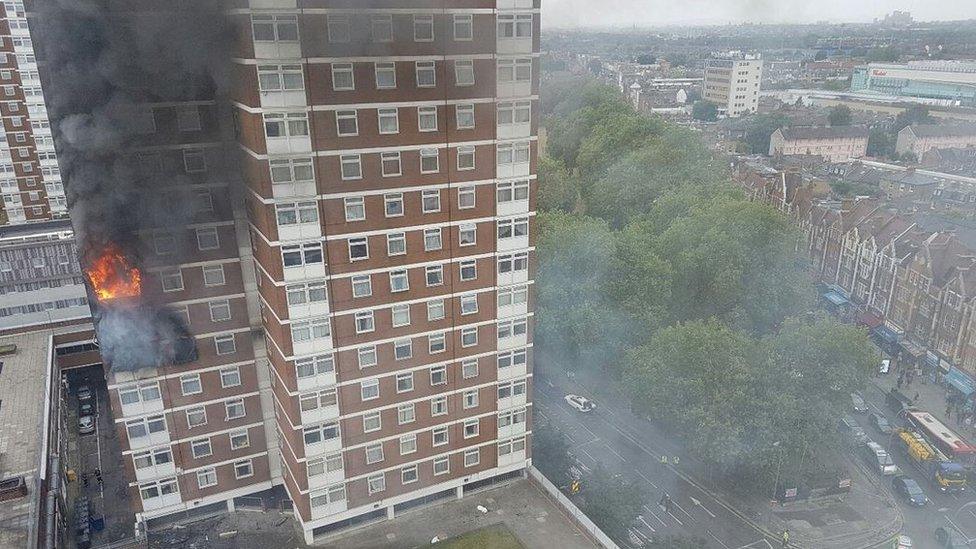 Fire in Shepherd's Bush tower block