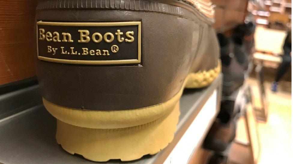 Signature L.L. Bean boots are displayed for sale at the L.L. Bean store in Burlington, Massachusetts, U.S. January 12, 2017