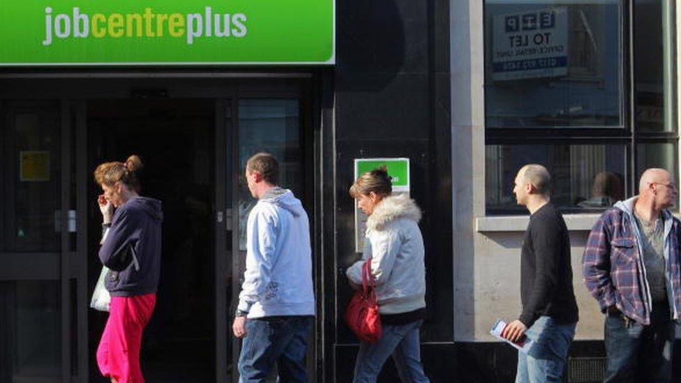 People outside the Jobcentre