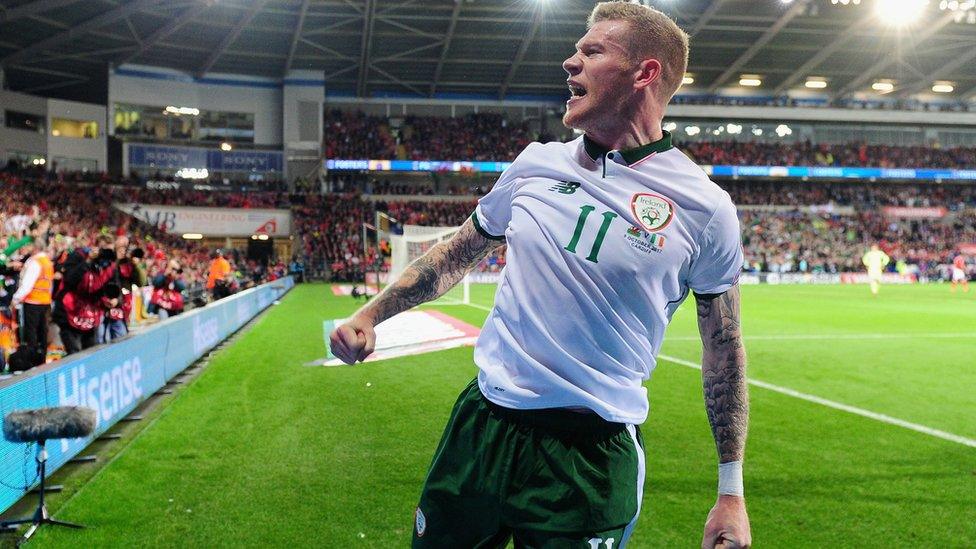 James McClean playing for the Republic of Ireland