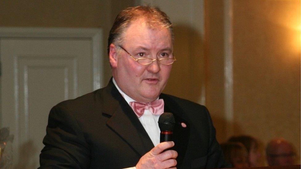 Ian Paterson talks at a breast cancer charity ball