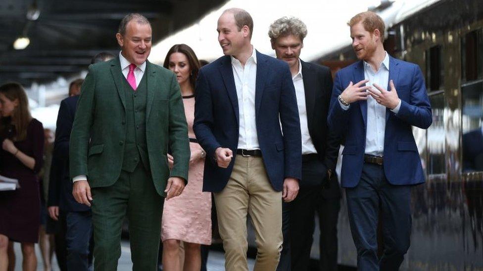 The royals talk to actor Hugh Bonneville who stars in the Paddington films