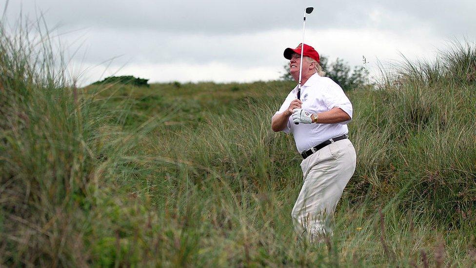 Mr Trump at the Trump International Golf Links course in Scotland in 2012