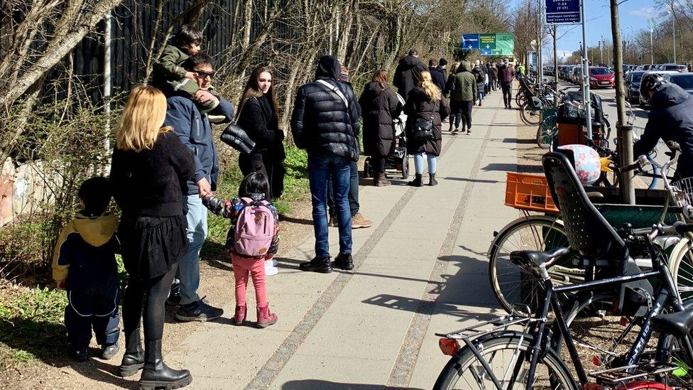 Queuing for a test in Copenhagen