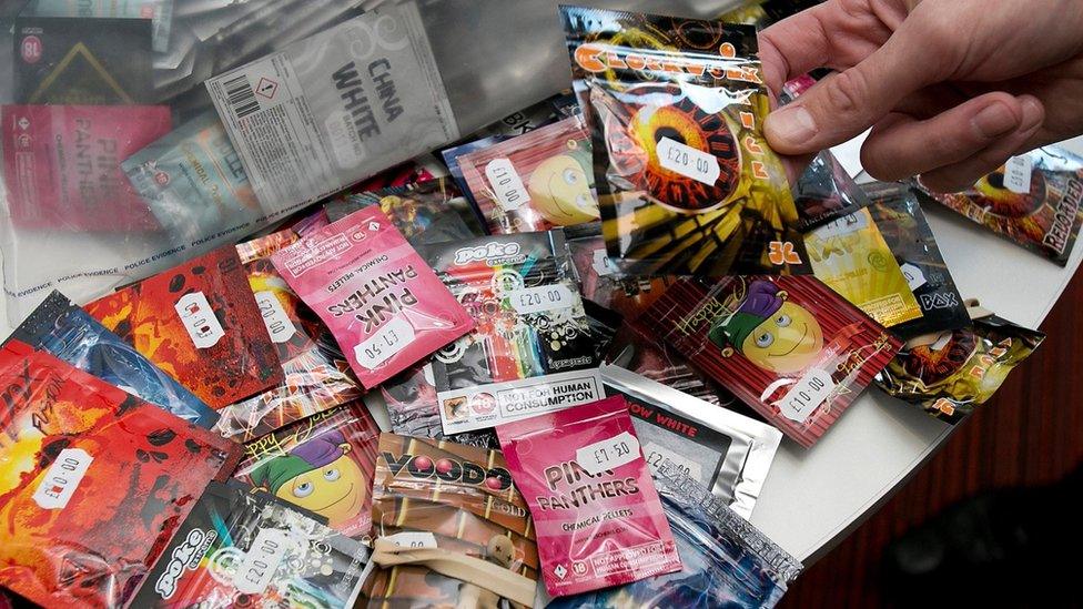 Lots of packets of so-called legal highs