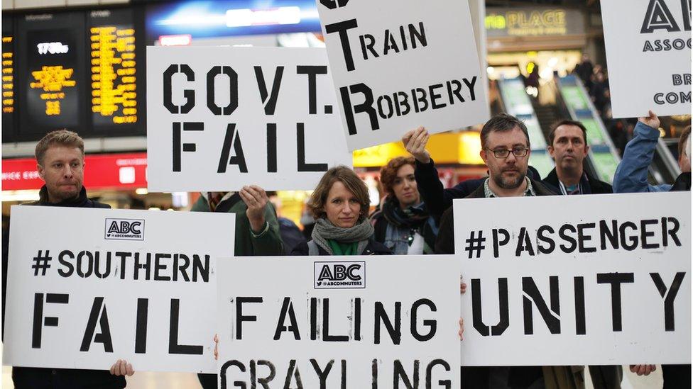 Commuters' protest during an earlier strike