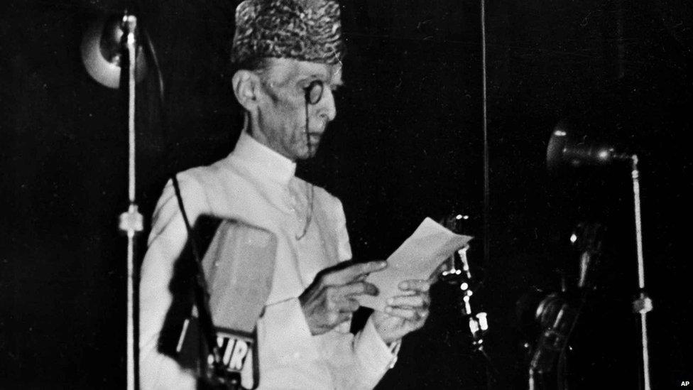 Pakistan's founder Mohammad Ali Jinnah, pictured in 1947