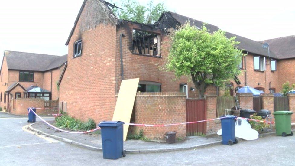 Badly damaged house after fire in Princes Risborough