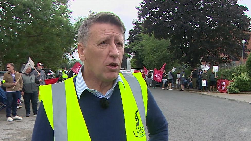 Pat McCourt on a picket line