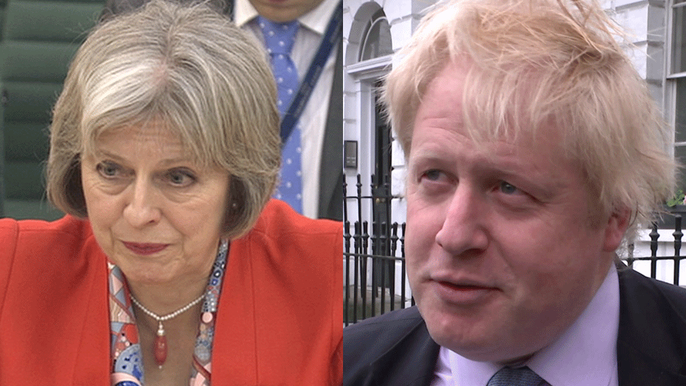 Theresa May and Boris Johnson