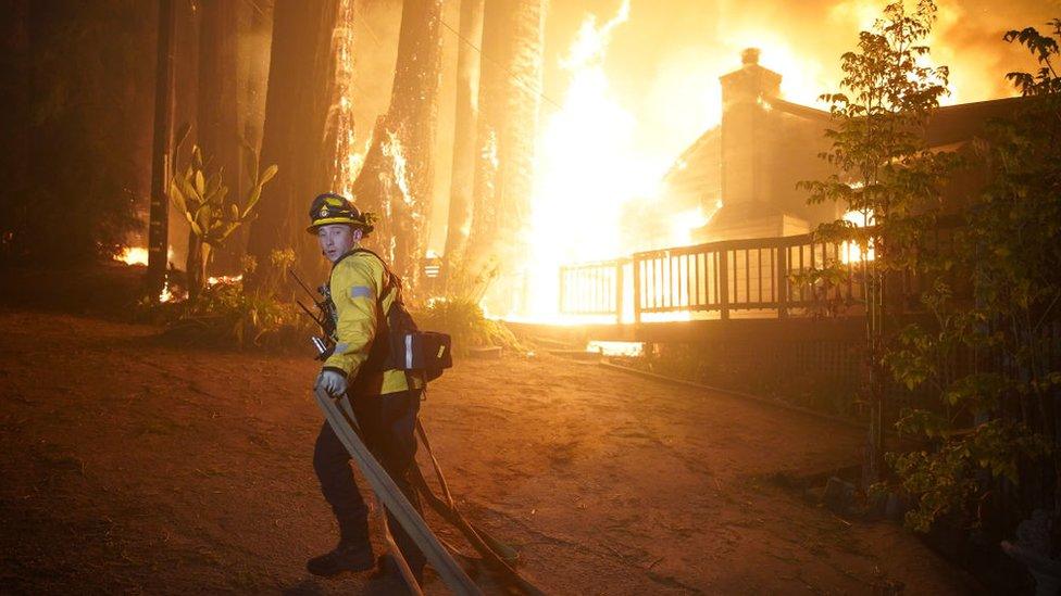 Firefighters working to extinguish wildfires