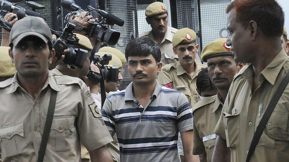 Delhi bus gang rape accused Akshay Thakur brought to Delhi High Court under high security for hearing on September 24, 2013 in New Delhi, India