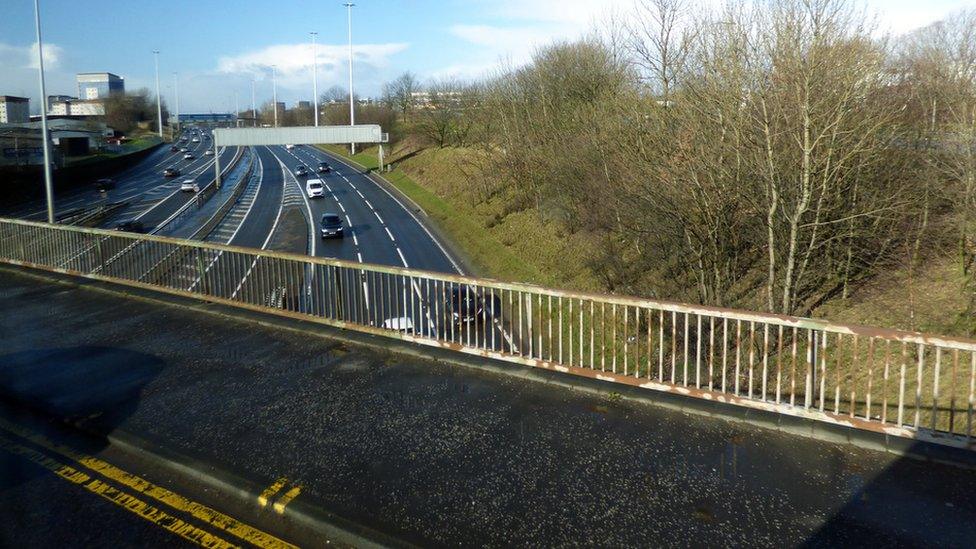 The M8 motorway in the Sighthill area of Glasgow