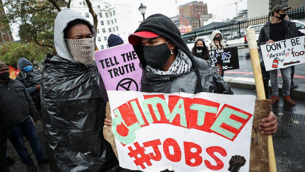 climate change protestors in Cape Town