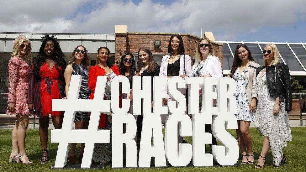 Women at Chester Races on ladies day