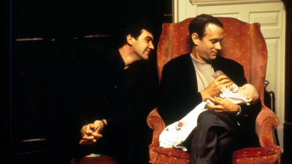 Tom Hanks with Antonio Banderas (and baby) in Philadelphia