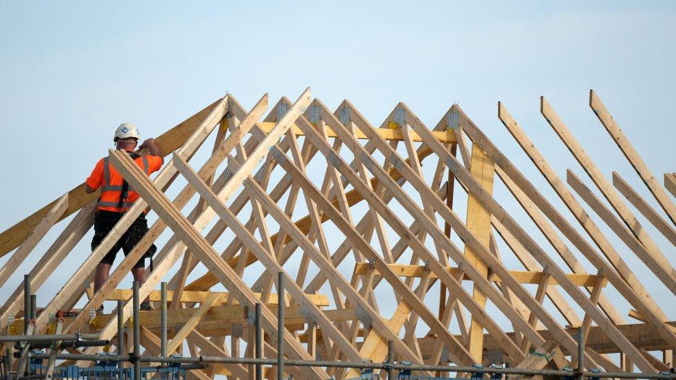 A general view of new homes being contstructed