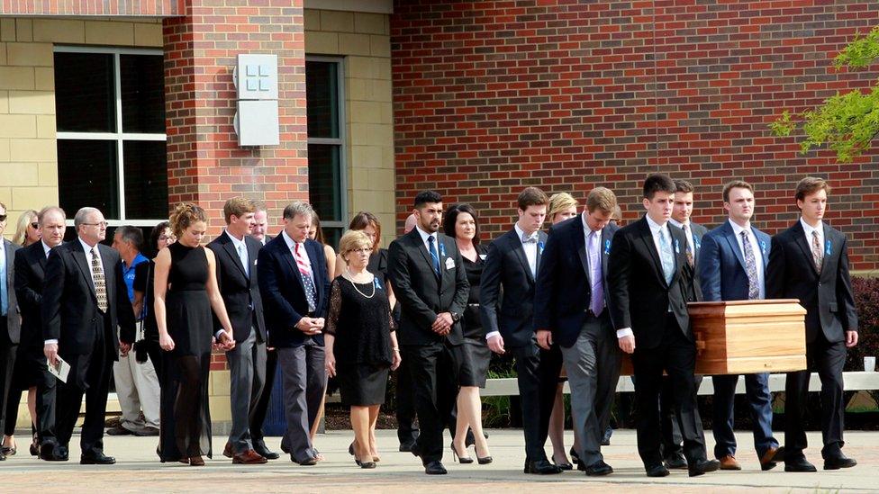 Funeral of Otto Warmbier in Cincinnati, Ohio, on 22 June 2017