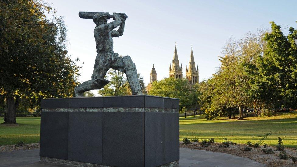 Don Bradman statue in Adelaide.