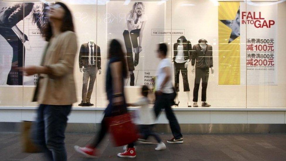 shoppers in China