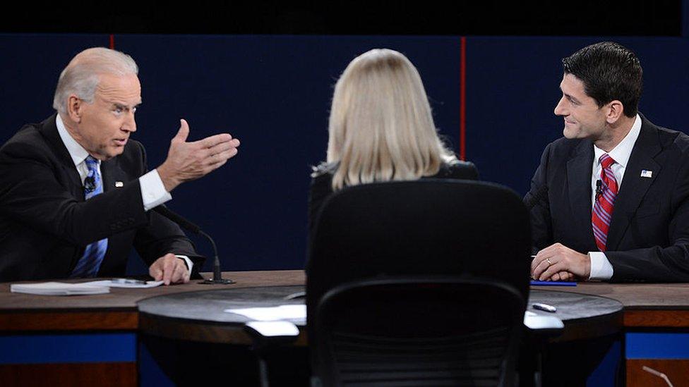 Joe Biden debates Paul Ryan during the 2012 vice-presidential debate.