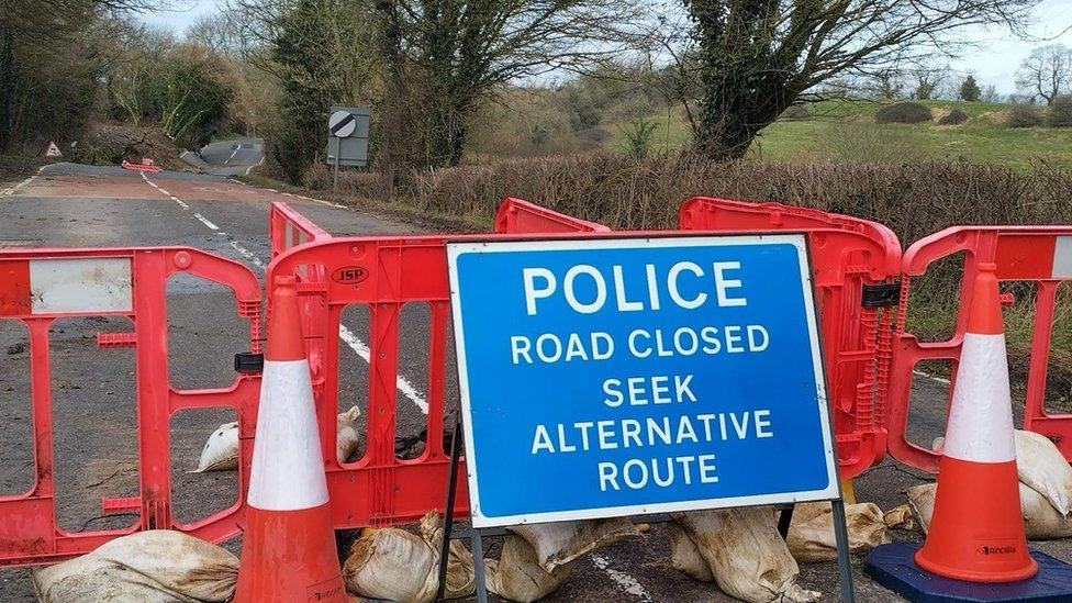 Road closure sign