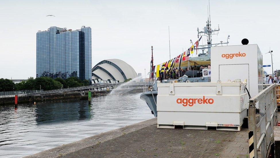 Aggreko power units in Glasgow