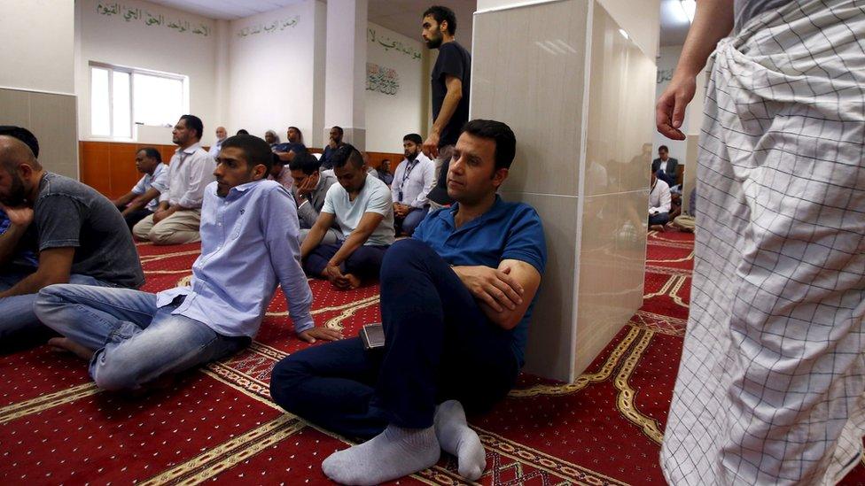 Worshippers at Parramatta mosque