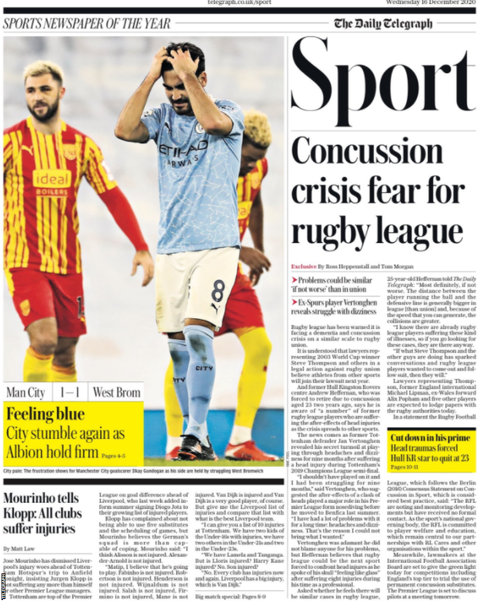 Telegraph main sport page
