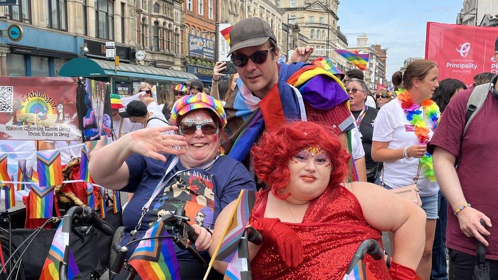 Members of the House of Deviant - Wales' only learning disabled drag group