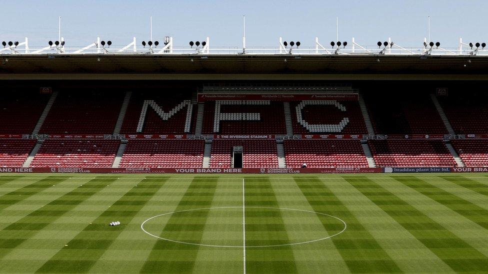 Empty stand in Boro's stadium