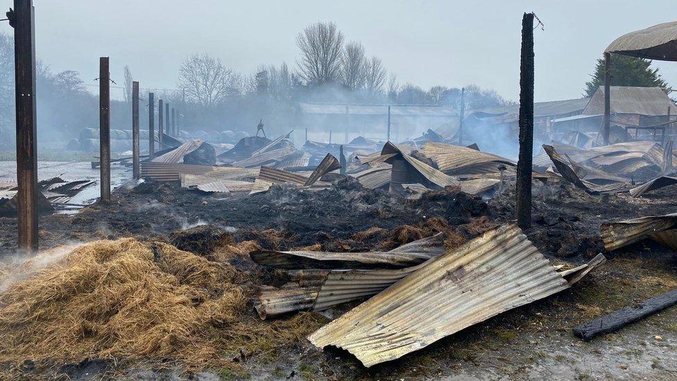 Creech St Michael barn fire