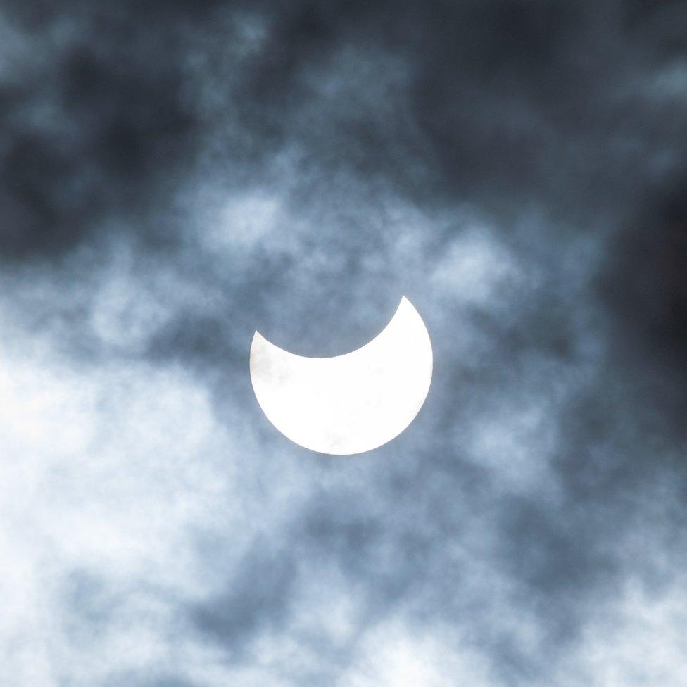 Eclipse from Embo beach in Scotland