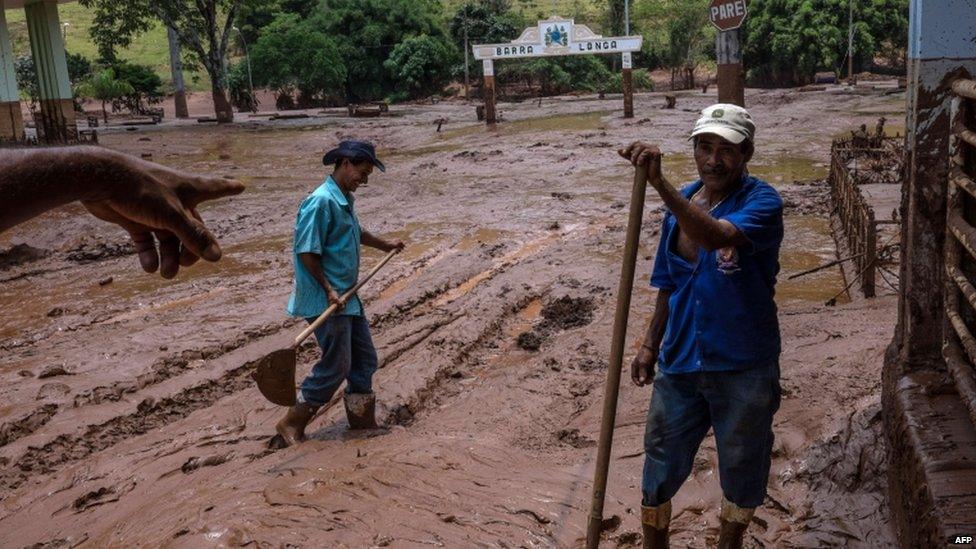 Cleaning up operation in Barra Longa, Minas Gerais, Brazil