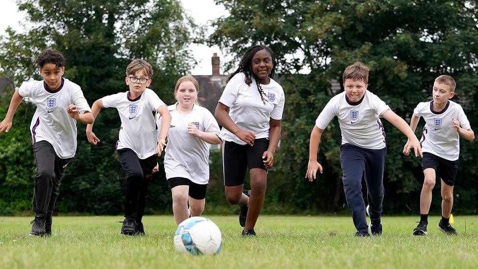 School children at Button Lane Primary School in Wythenshawe