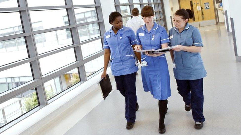 Nurses walking in a hospital