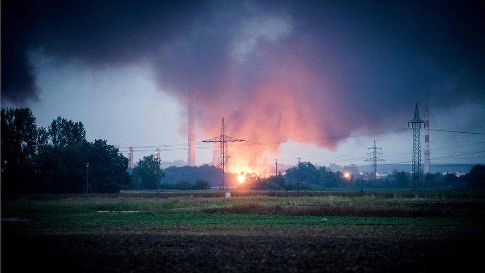 The fire on the site of a refinery of the Bayernoil company on September 1, 2018