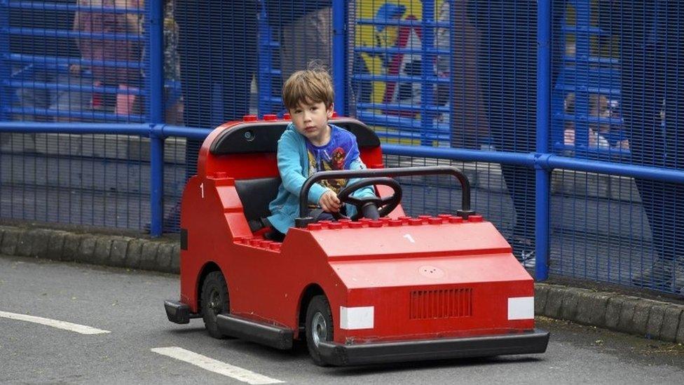 Sebby Brett, seven, during a visit to Legoland in Windsor