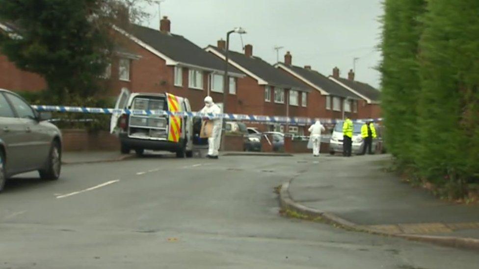 Police and forensics at the scene in Llay