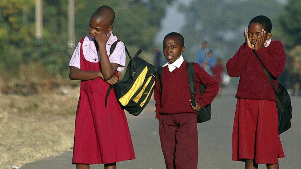 Children on their way to school in Zimbabwe - archive shot