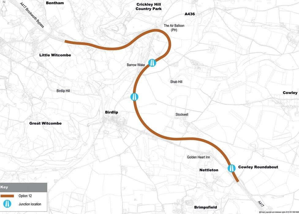 Map of proposed new road