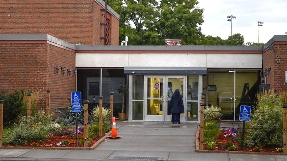 The outside of the Dar Al Farooq Center Islamic Center in Bloomington, Minnesota.