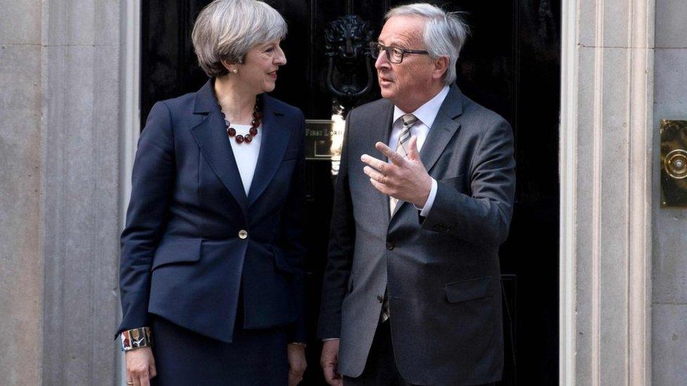 Theresa May and Jean-Claude Juncker