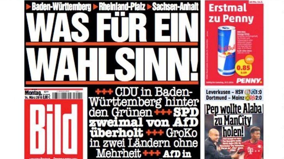 Front page of Bild