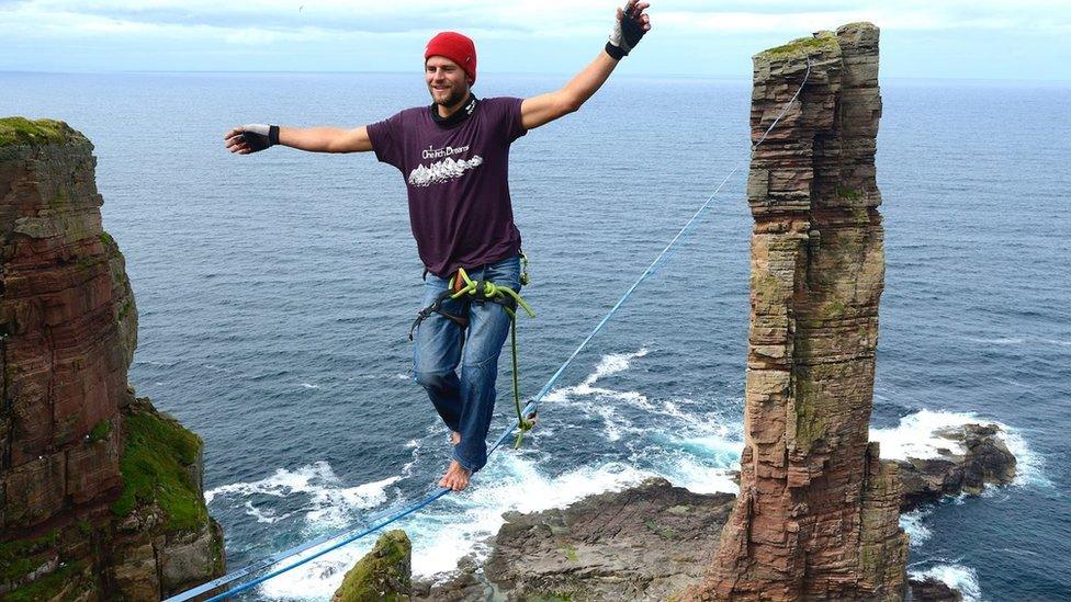 Alexander Schulz on high wire