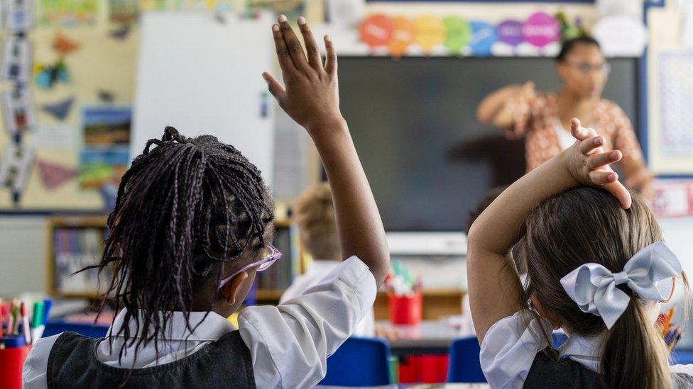 Stock image of primary school children