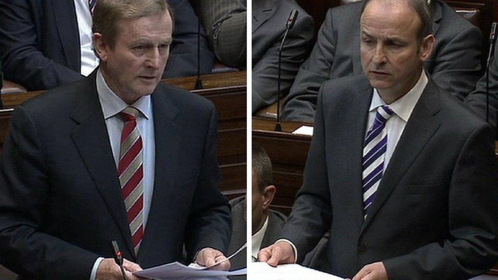 Enda Kenny (left) and Micheál Martin