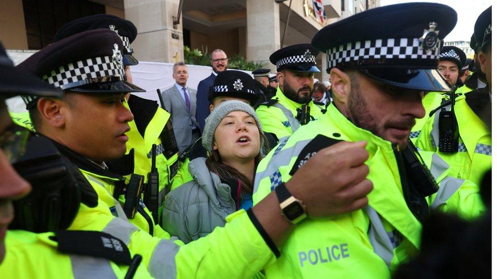 Greta Thunberg at protest