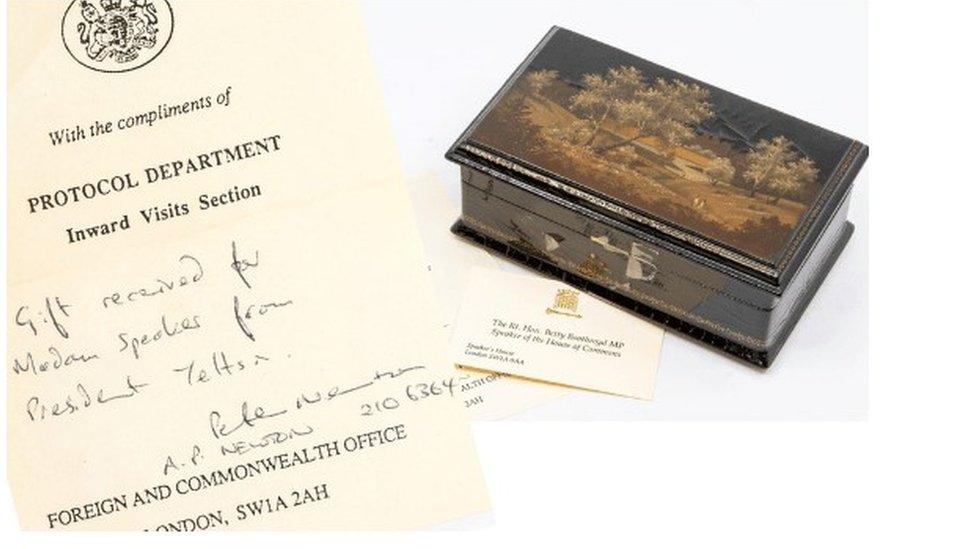 The box given by the late Russian president Boris Yeltsin