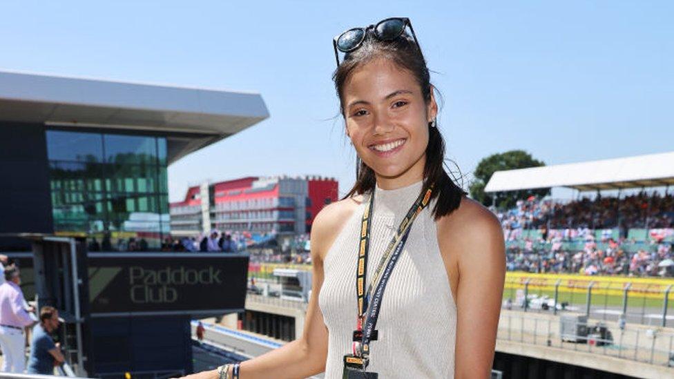 Raducanu at the Formula 1 British Grand Prix 2021 at Silverstone